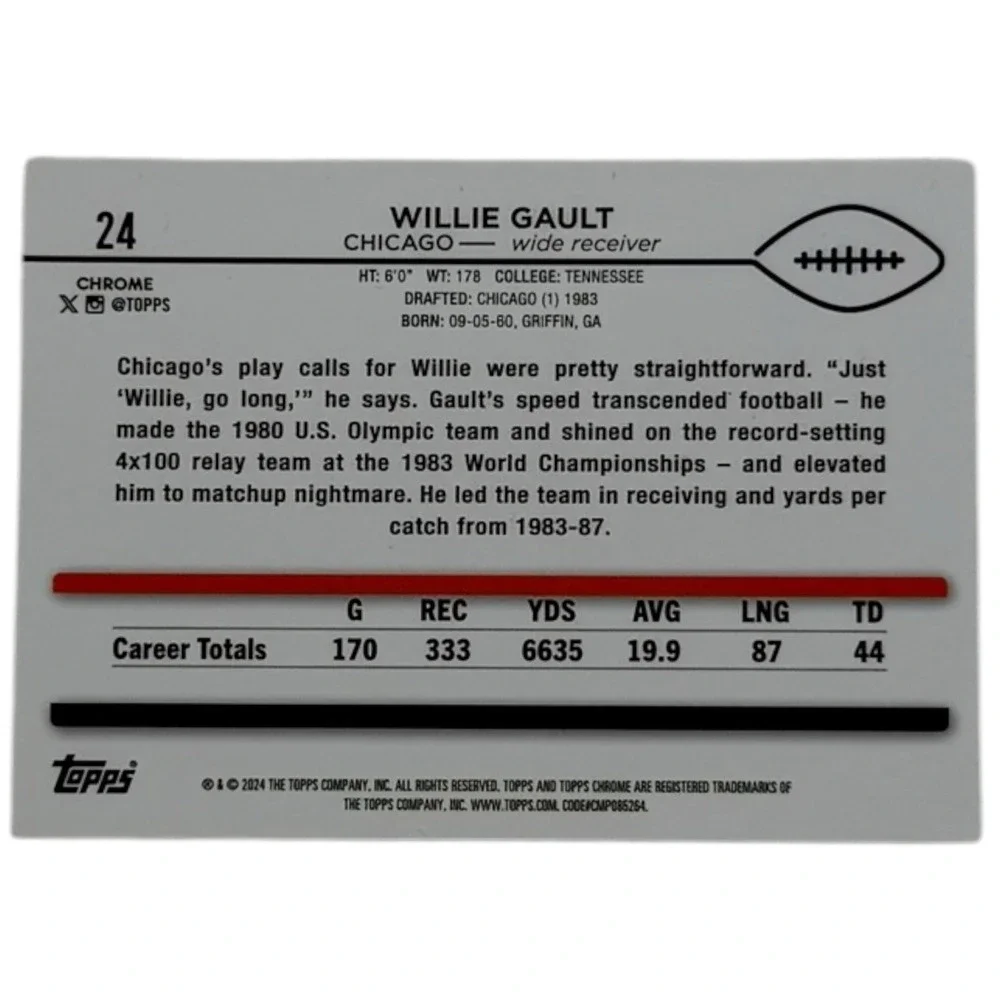 2024 Topps Chrome Football -‎ Willie Gault #24 - X-Fractor